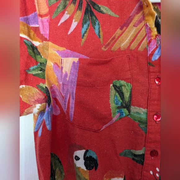COPY - Farm Rio Red Macaw romper XS - Picture 2 of 7